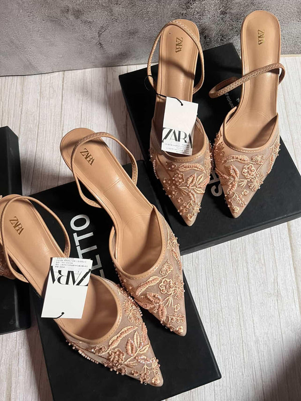 ZARA Nude Slingbacks