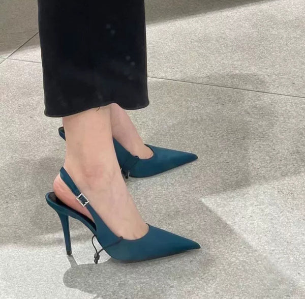 ZARA Teal Slingbacks
