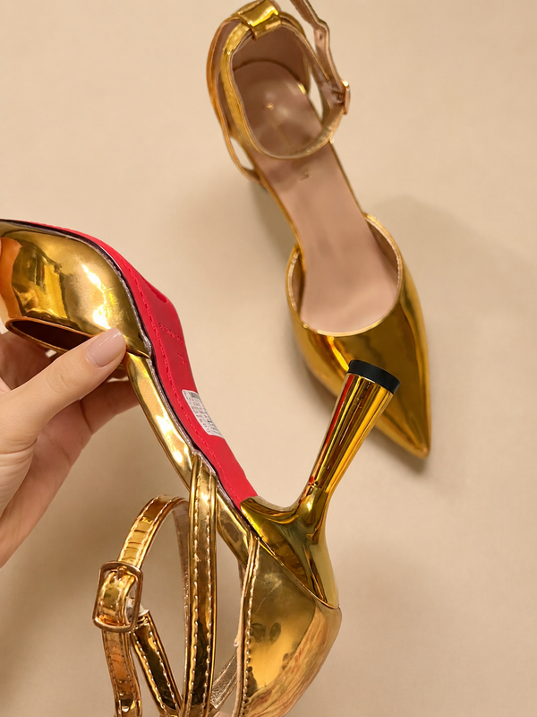 Women's Golden Metallic Heels