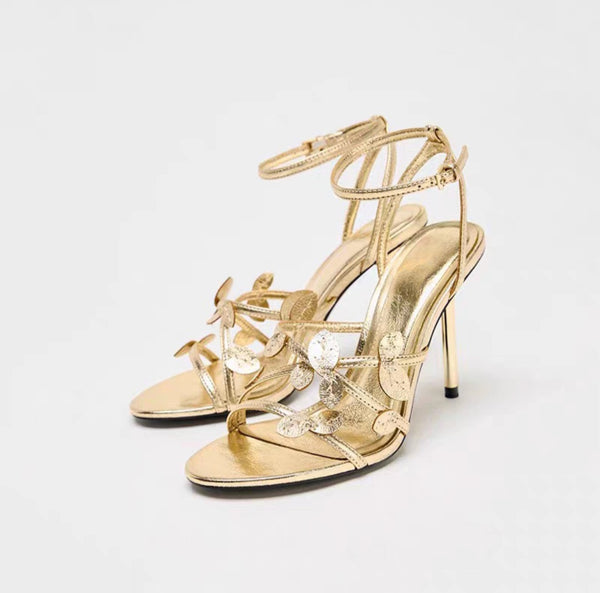 ZARA Gold Open Toe Sandals