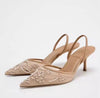 ZARA Pearl Embroidered Slingback