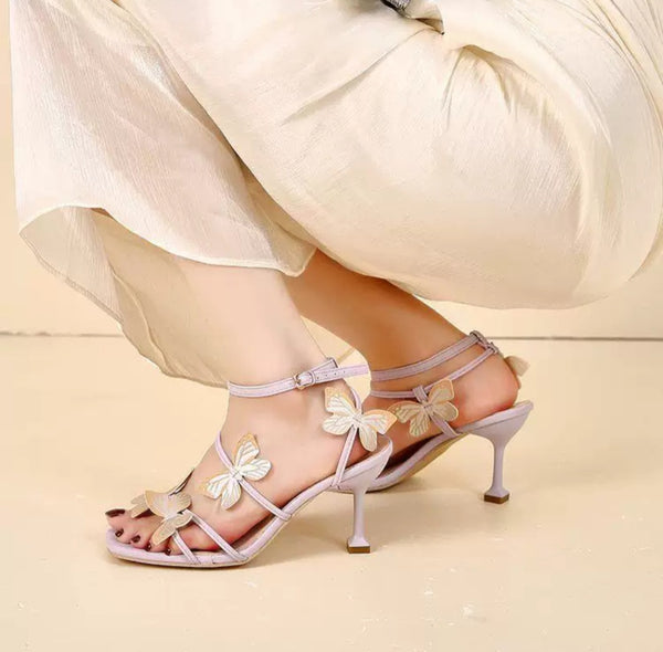 Lilac Butterfly Open Toe Sandals