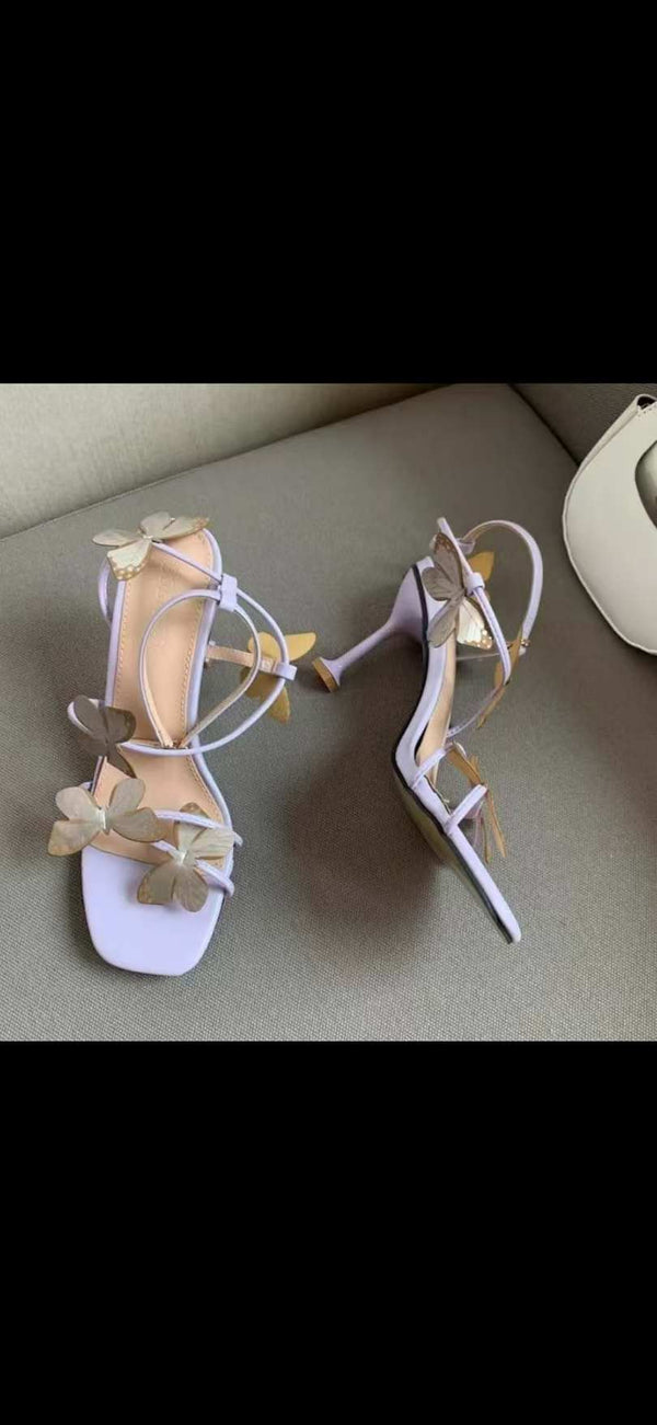 Lilac Butterfly Open Toe Sandals